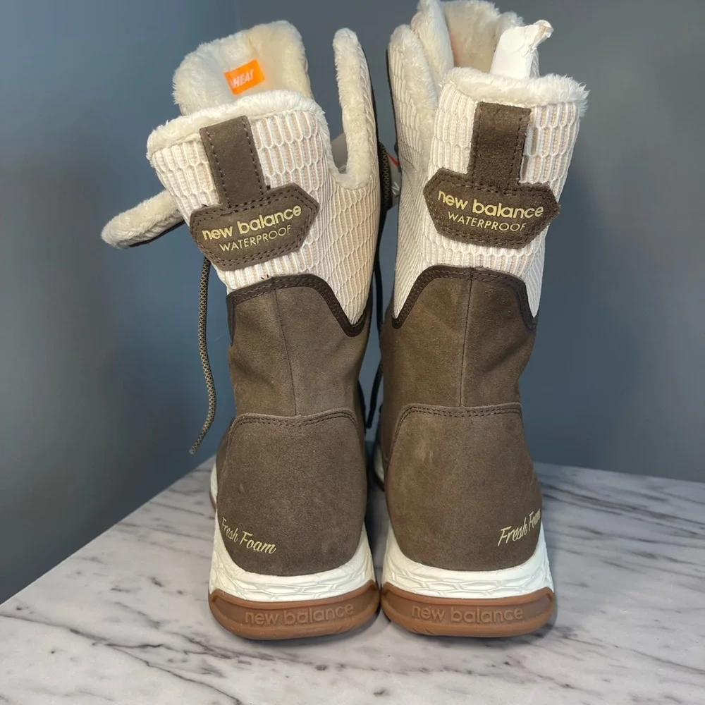 New Balance Brown and White Winter Boots - Picture 3 of 6